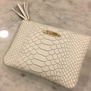 GiGi New York Ice Embossed Python ZIP Pouch